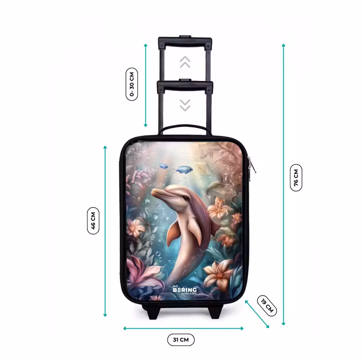 Valise enfant - Dauphin et poisson dans un monde de fleurs sous-marines — 7