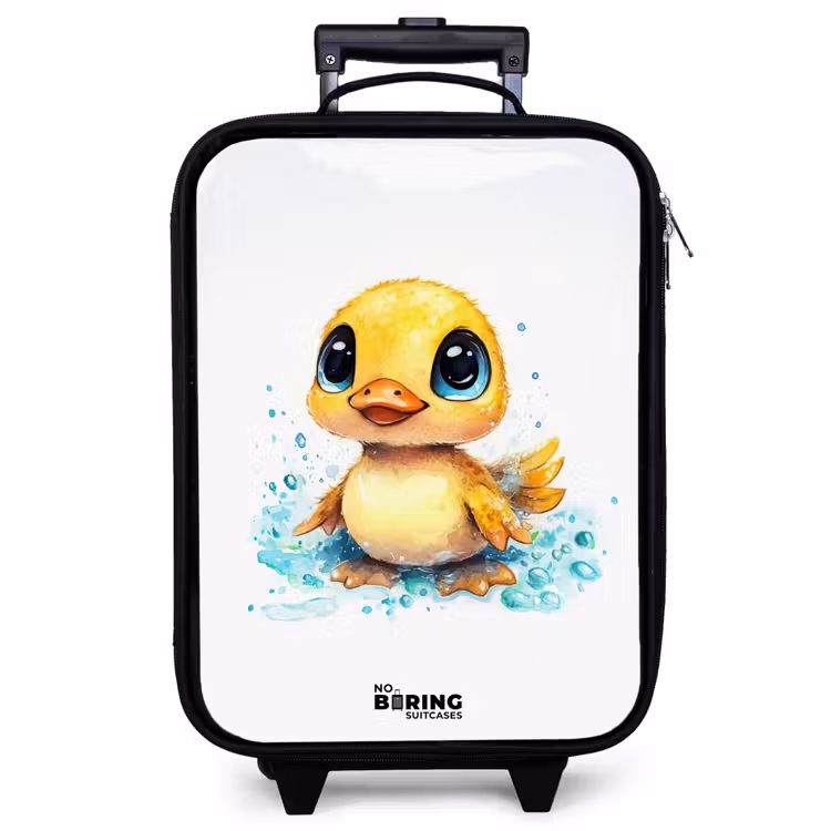 Valise enfant - Doux caneton aux yeux bleus et aux éclaboussures d'eau — 1
