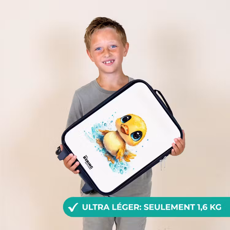 Valise enfant - Doux caneton aux yeux bleus et aux éclaboussures d'eau — 2