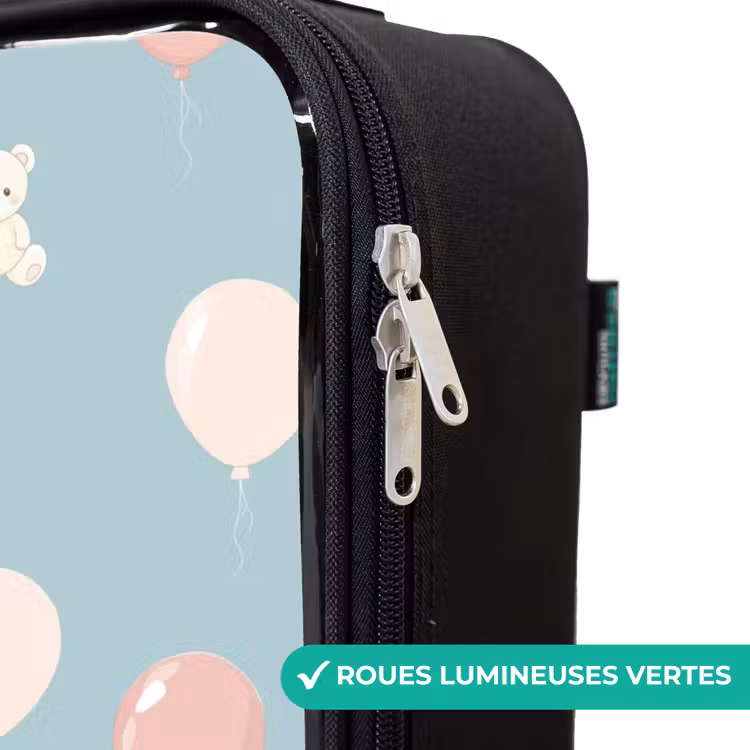 Valise enfant - Ours en montgolfière parmi les nuages et les ballons — 6
