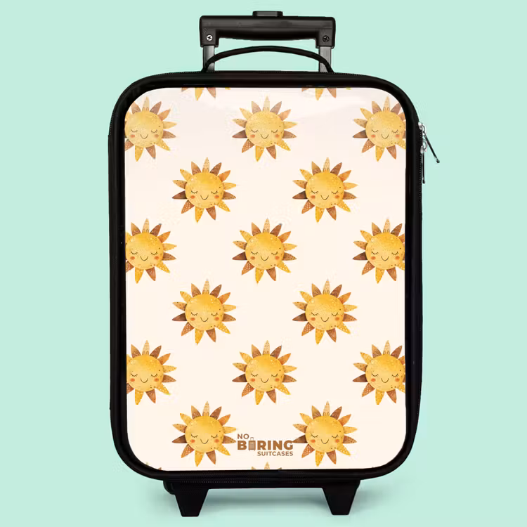 Valise enfant - Soleil souriant en motif sur fond beige — 3