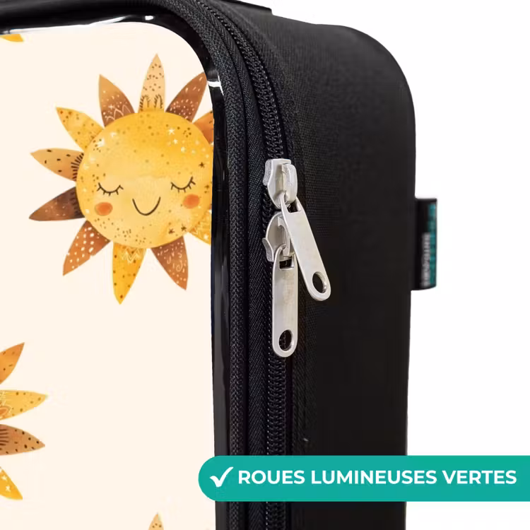 Valise enfant - Soleil souriant en motif sur fond beige — 6