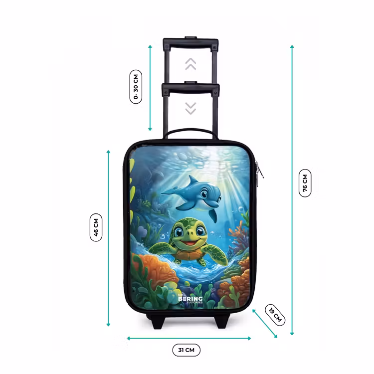 Valise enfant - Tortue et dauphin dans l'océan bleu — 7