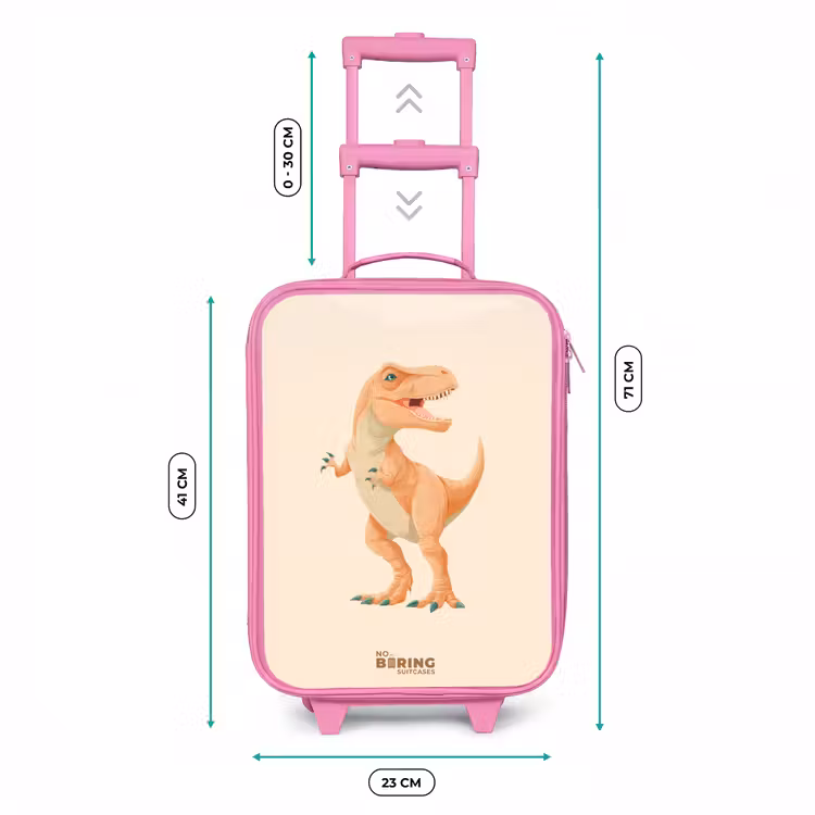 Valise enfant - Rose - Dino T-rex en couleur orange — 6
