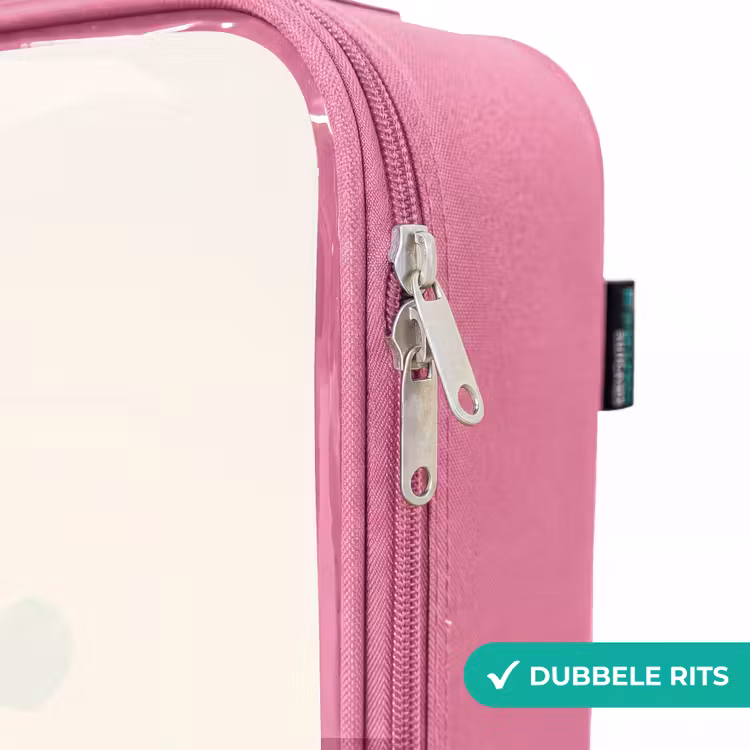 Valise enfant - Rose - Garçon avec un ballon de basket en couleur beige — 7