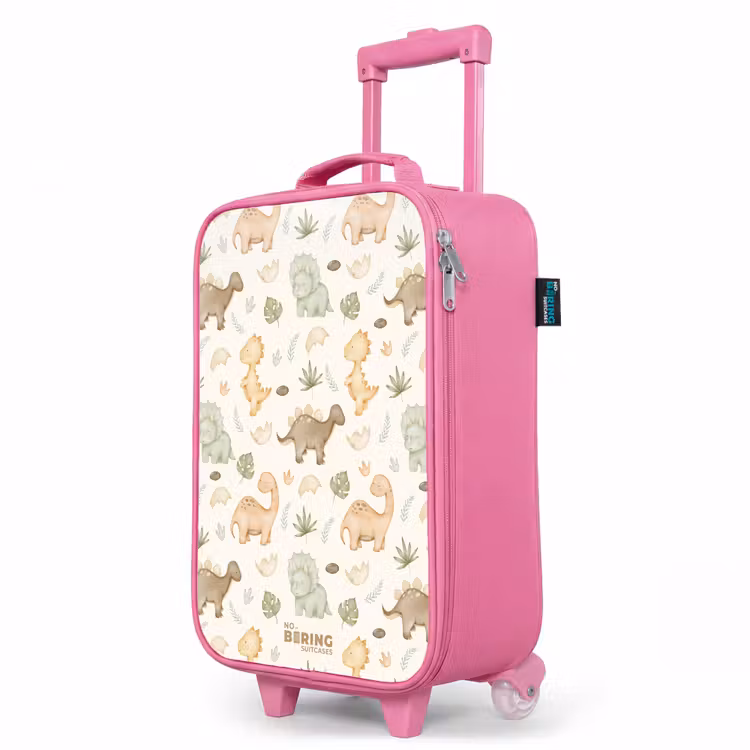 Valise enfant - Rose - Motif de dinosaures dans des couleurs pastel — 8