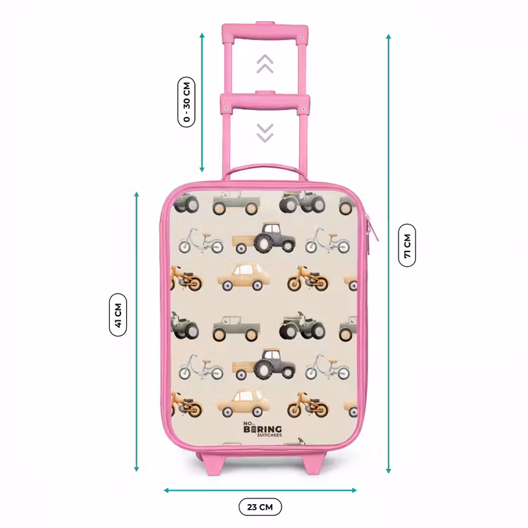 Valise enfant - Rose - Motif de véhicule rétro — 6