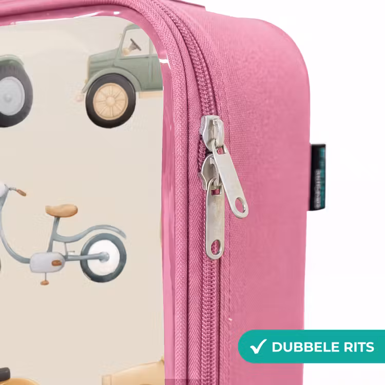 Valise enfant - Rose - Motif de véhicule rétro — 7