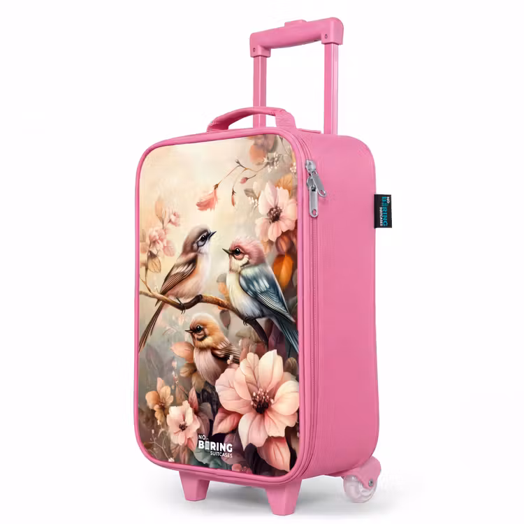 Valise enfant - Rose - Oiseaux aux fleurs roses — 8