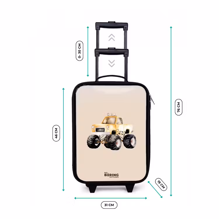 Valise enfant - Camion monstre jaune sur fond beige — 7