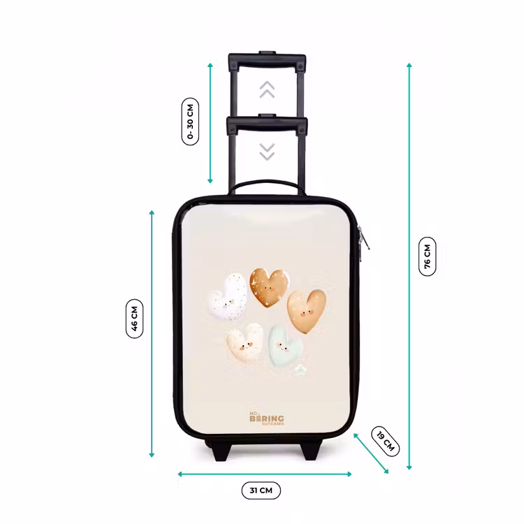 Valise enfant - Coeurs dans des tons beiges doux — 7