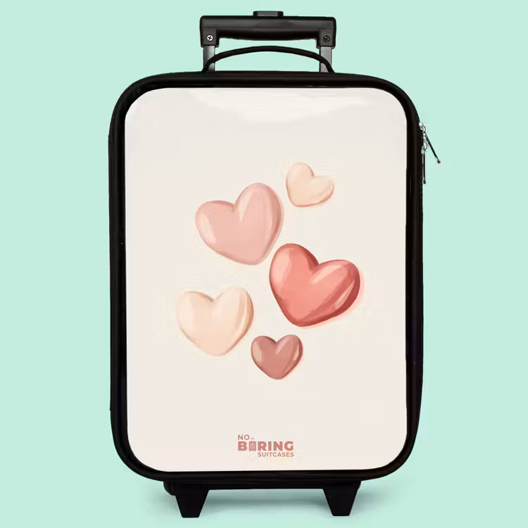 Valise enfant - Coeurs flottants dans des tons doux de rouge et de rose — 3