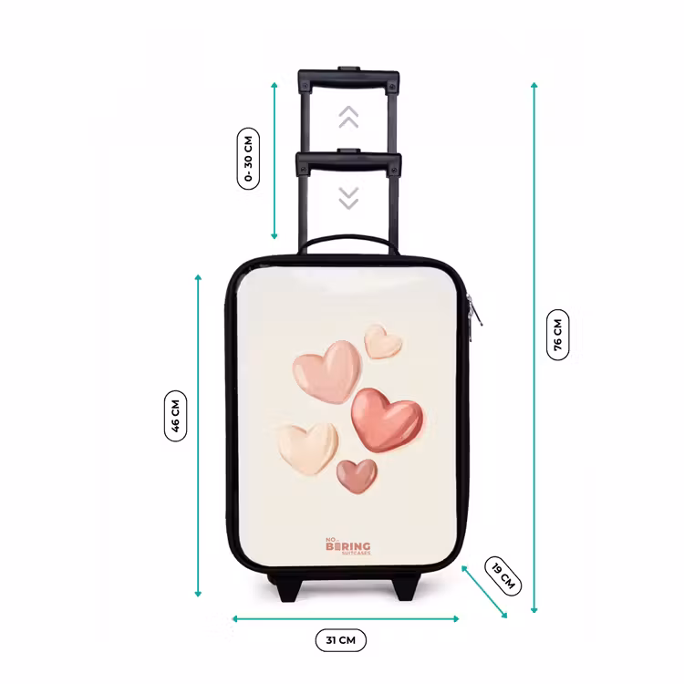 Valise enfant - Coeurs flottants dans des tons doux de rouge et de rose — 7