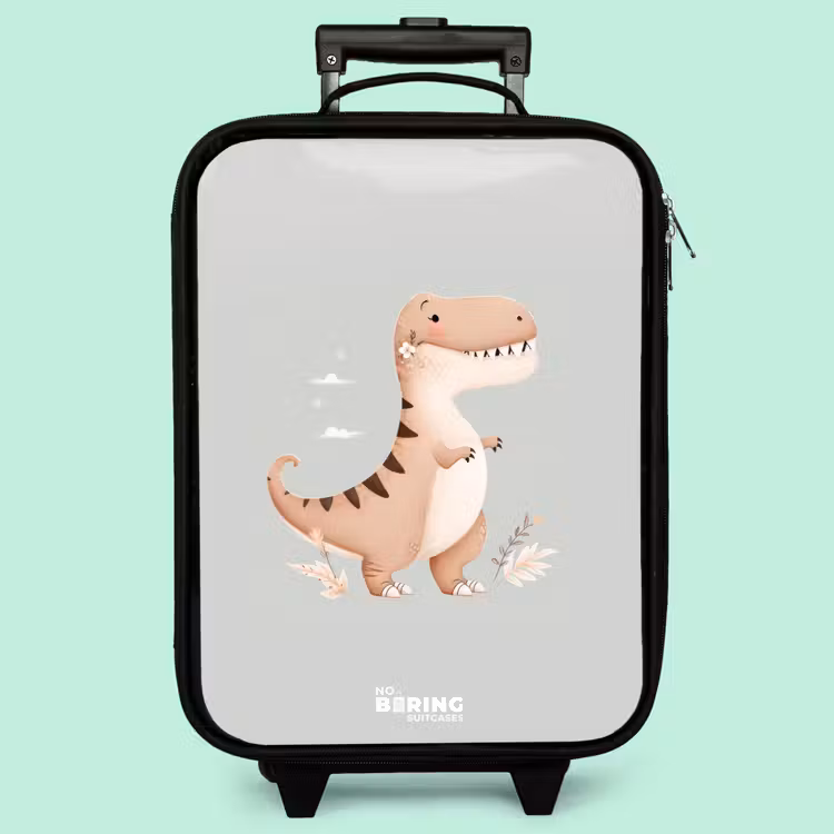 Valise enfant - Dino en beige et gris — 3