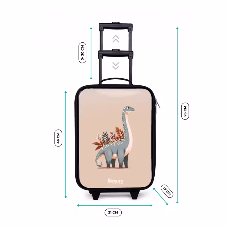 Valise enfant - Dinosaure bleu sur fond beige — 7