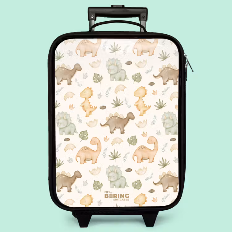 Valise enfant - Motif de dinosaures dans des couleurs pastel — 3