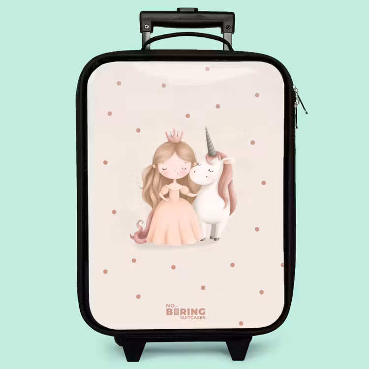 Valise enfant - Princesse et licorne aux couleurs pastel — 3