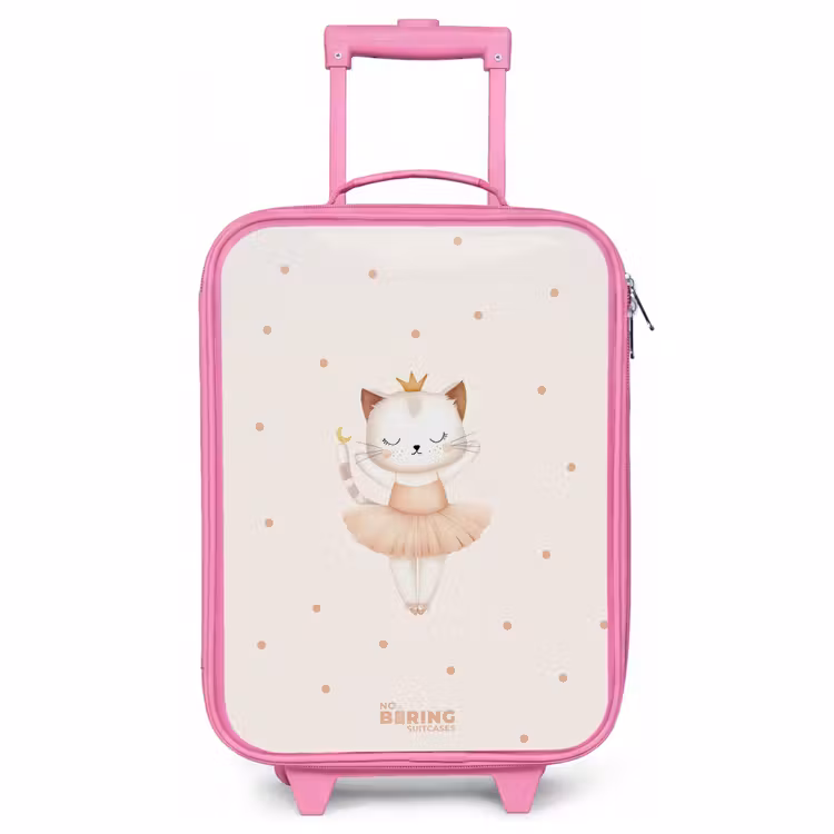 Valise enfant - Rose - Chaton ballerine en couleur beige — 1