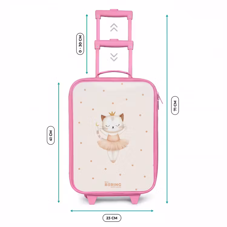Valise enfant - Rose - Chaton ballerine en couleur beige — 6