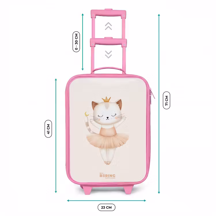 Valise enfant - Rose - Chaton ballerine en couleur beige — 6