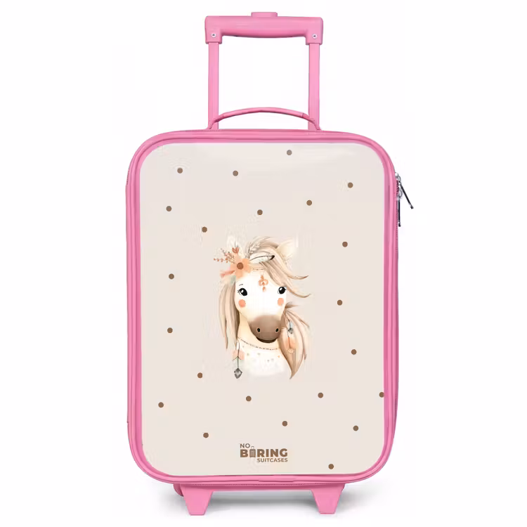 Valise enfant - Rose - Cheval de bohème aux couleurs pastel — 1