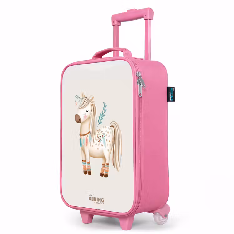 Valise enfant - Rose - Cheval de bohème dans les tons beiges — 8