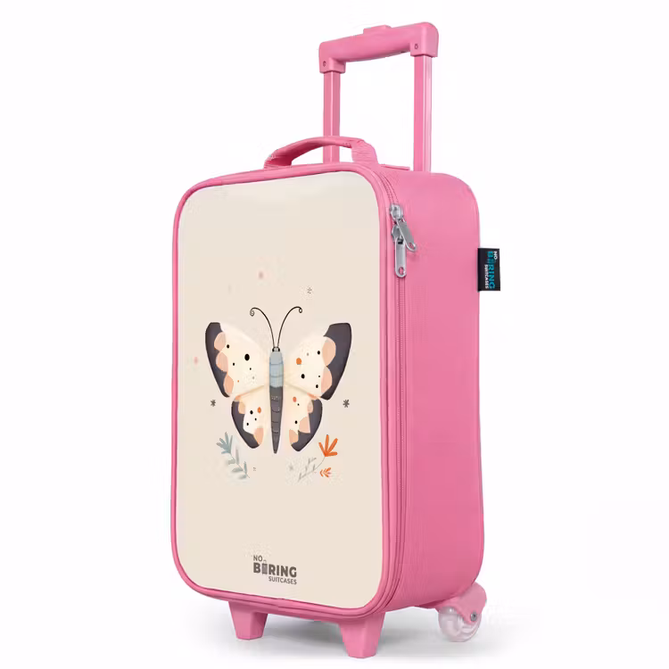 Valise enfant - Rose - Papillon aux couleurs neutres et pastel — 8