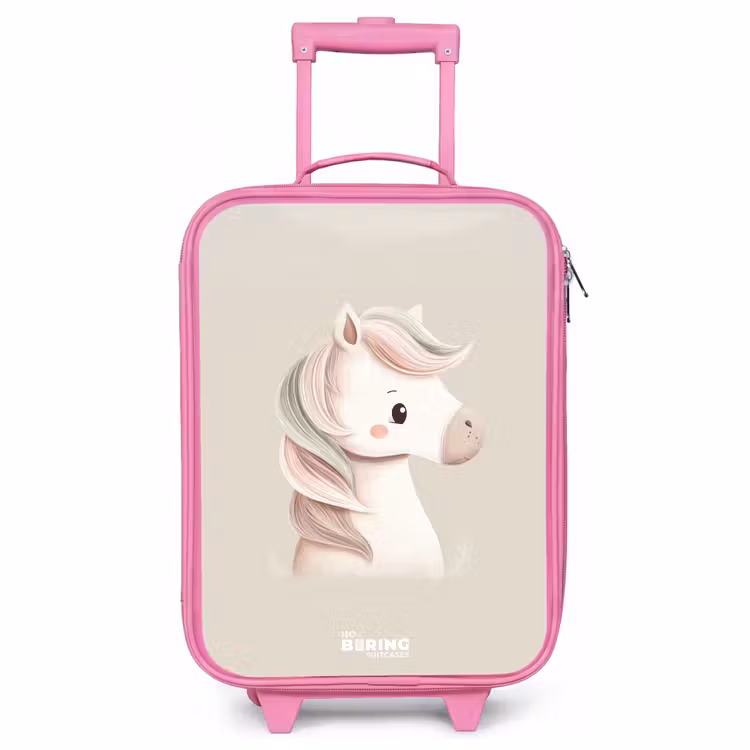 Valise enfant - Rose - Poney en couleur rose pastel — 1