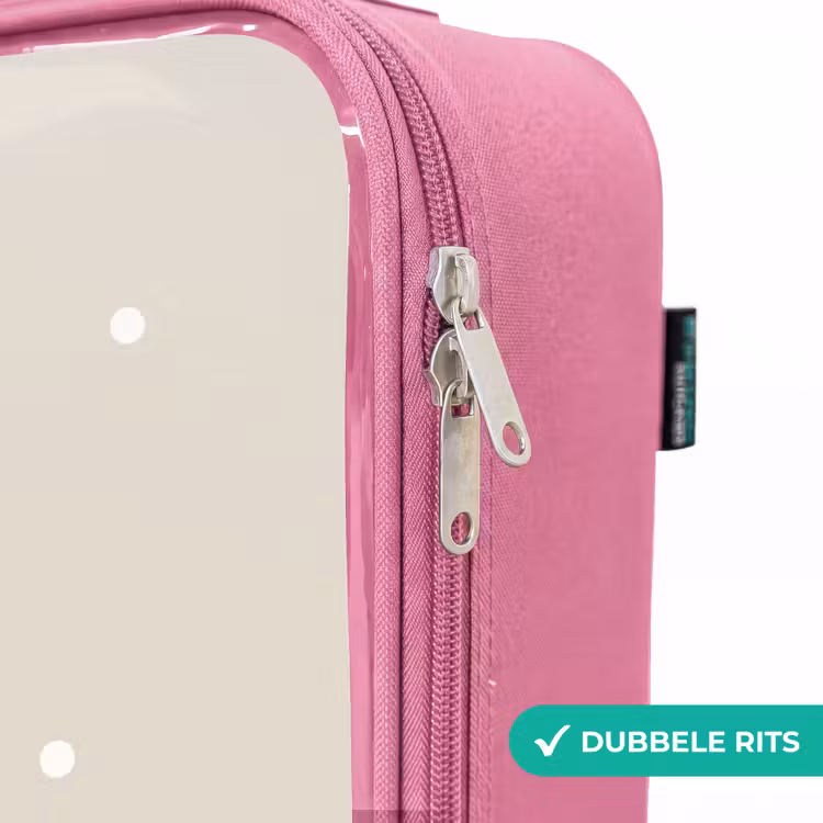 Valise enfant - Rose - Poney entouré de points de couleur beige — 7