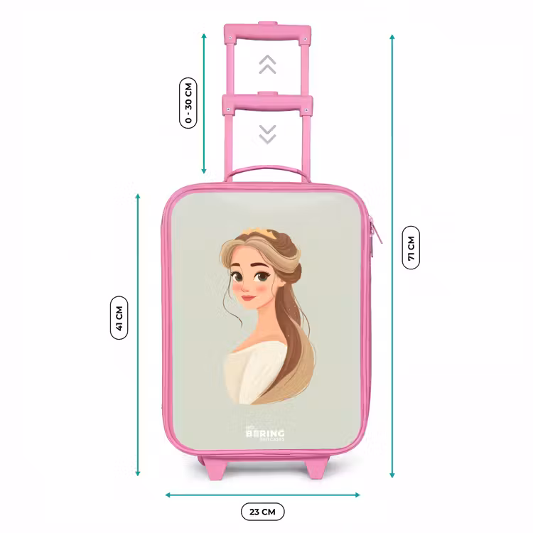Valise enfant - Rose - Princesse avec un diadème - Vert — 6