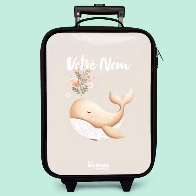 Valise enfant - Baleine aux couleurs beige pastel — 3