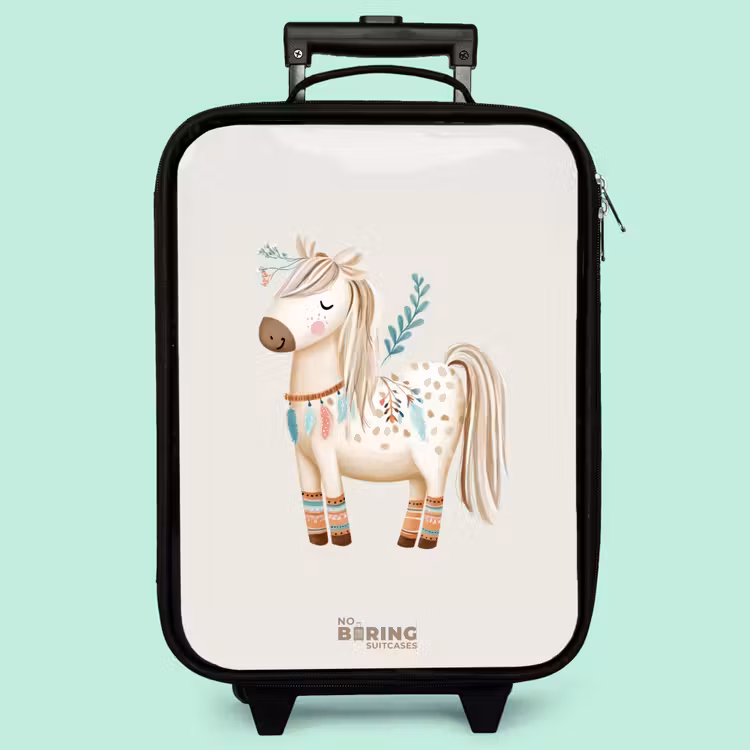 Valise enfant - Cheval de bohème dans les tons beiges — 3