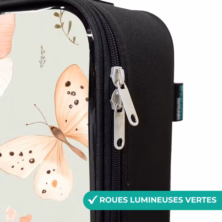 Valise enfant - Motif de papillon dans des tons orange et rouge doux — 6
