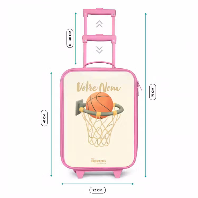 Valise enfant - Rose - Basket-ball dans des couleurs neutres — 6