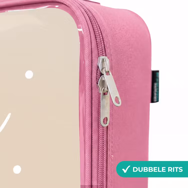Valise enfant - Rose - Chat entouré de points beiges — 7