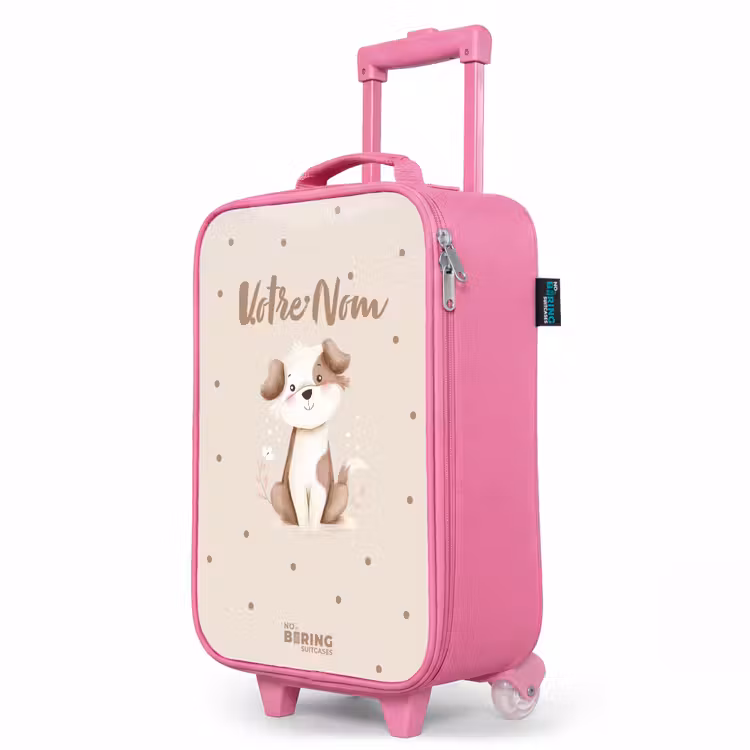 Valise enfant - Rose - Chien entouré de points bruns — 8