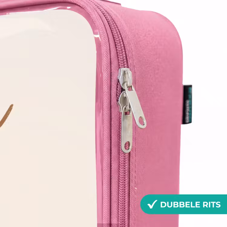 Valise enfant - Rose - Chiot à taches brunes sur fond beige — 7