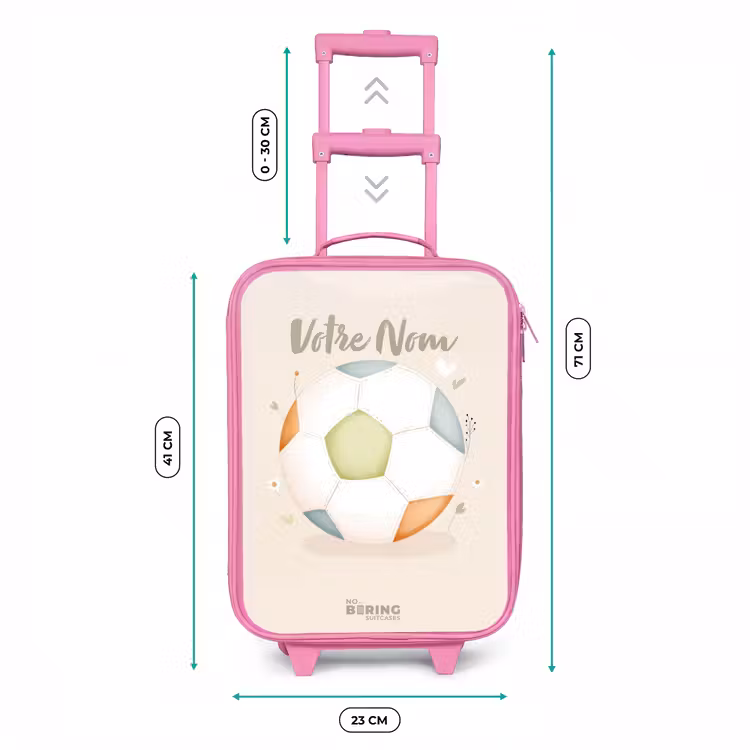 Valise enfant - Rose - Football aux couleurs beige et pastel — 6