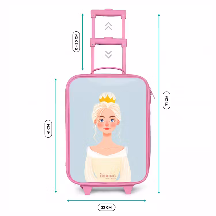 Valise enfant - Rose - Princesse à la couronne d'or - Bleu — 6