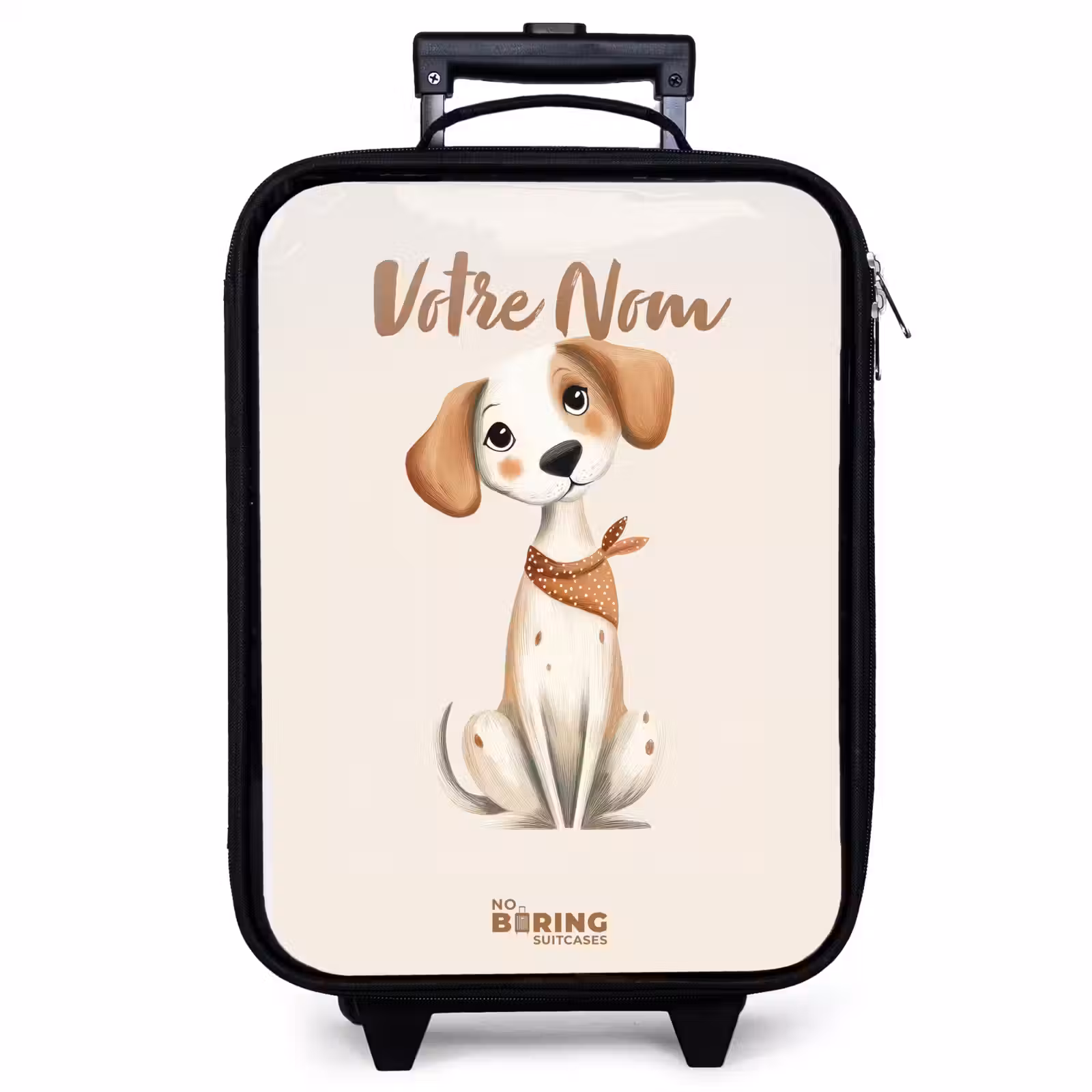 Valise enfant - Chiot à taches brunes sur fond beige — 1