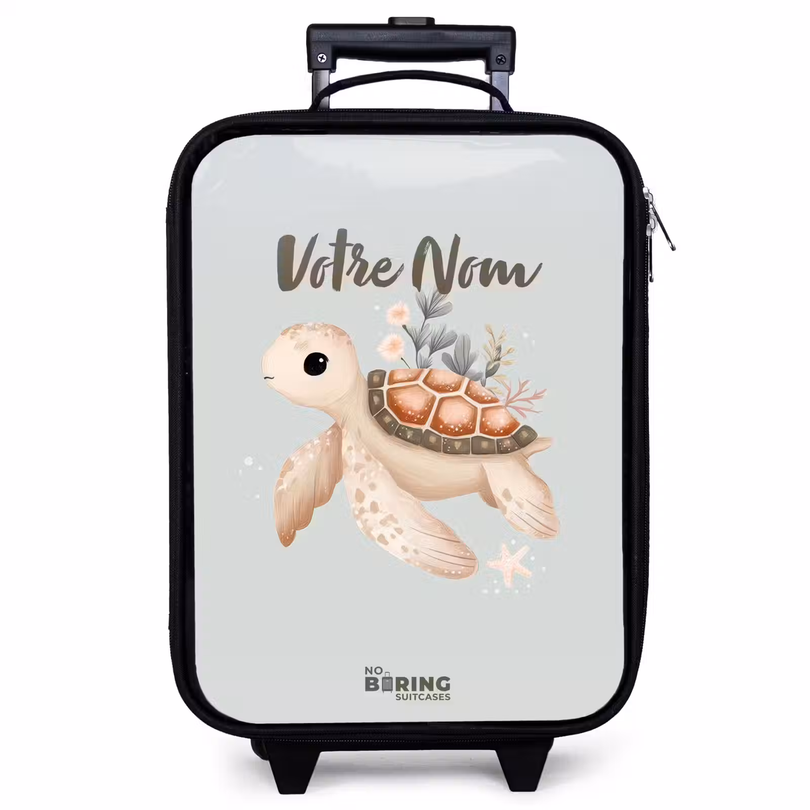 Valise enfant - Tortue de mer brune dans un monde sous-marin pastel — 1