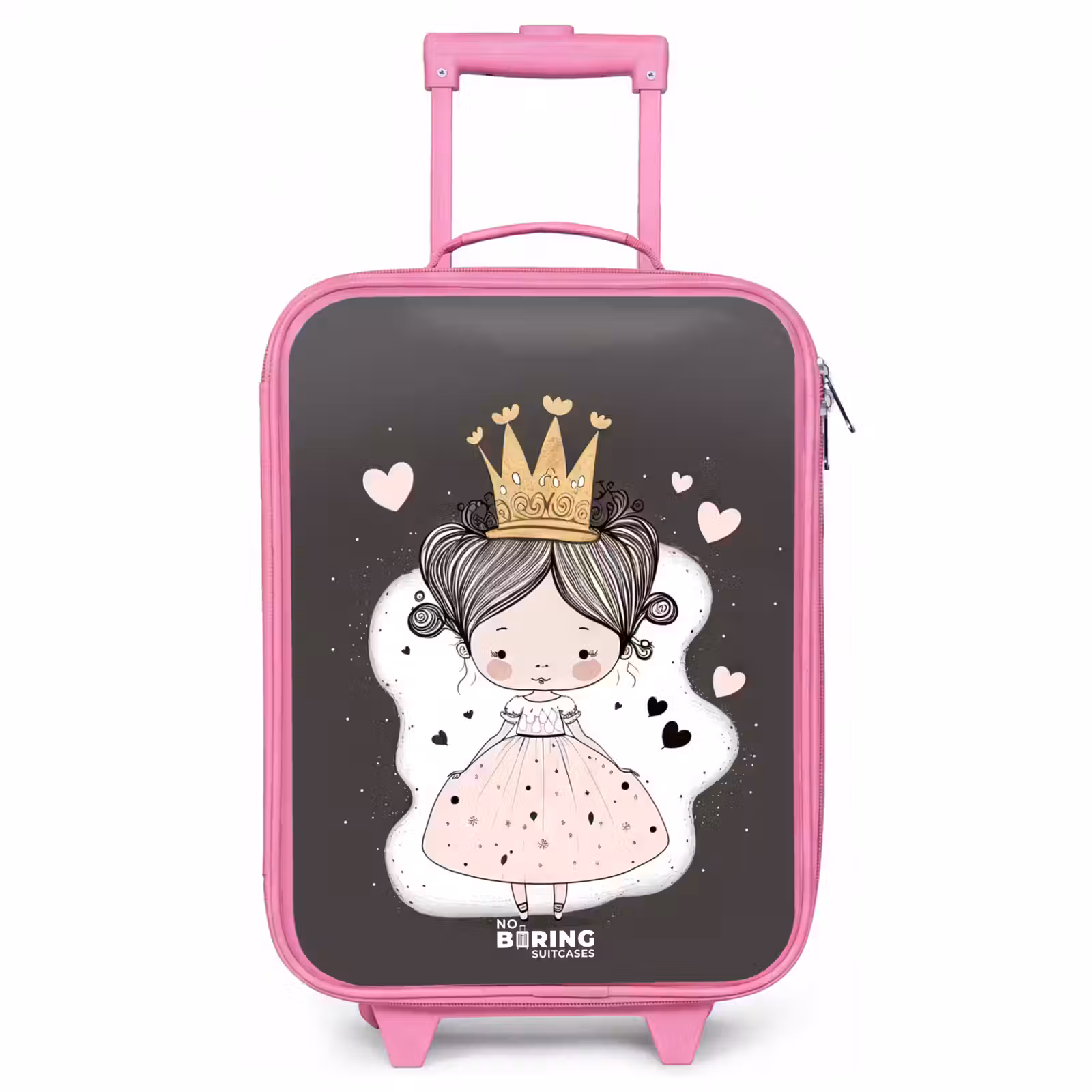Valise enfant - Rose - Petite princesse sur fond noir — 1