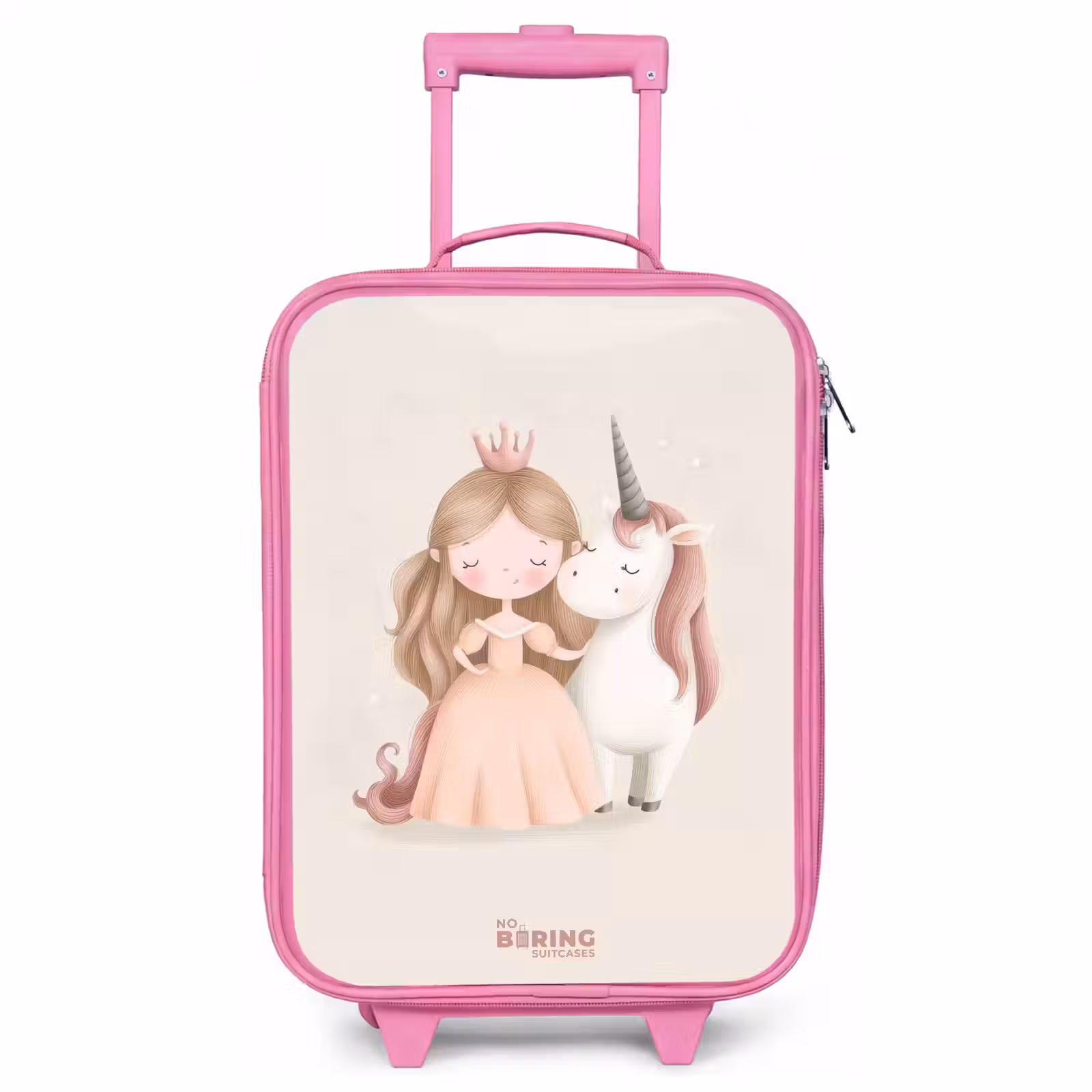 Valise enfant - Rose - Princesse et licorne aux couleurs pastel — 1