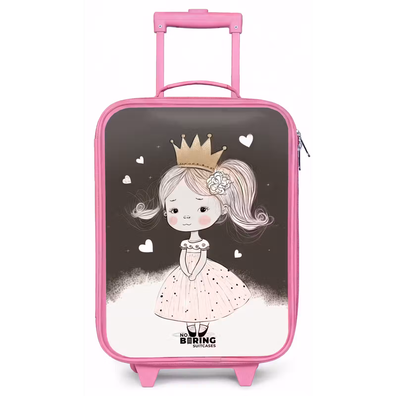 Valise enfant - Rose - Princesse timide avec une fleur — 1