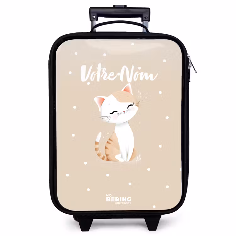 Valise enfant - Chat entouré de points beiges — 1
