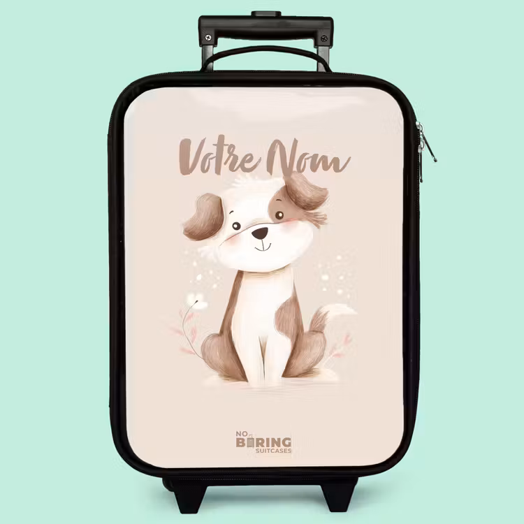 Valise enfant - Chien en marron et beige — 3