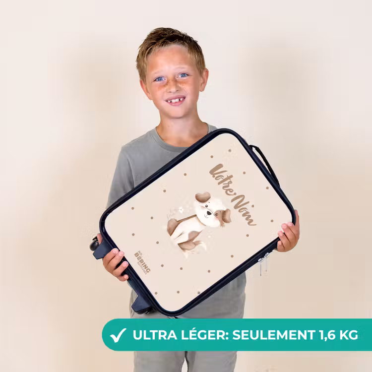 Valise enfant - Chien entouré de points bruns — 2