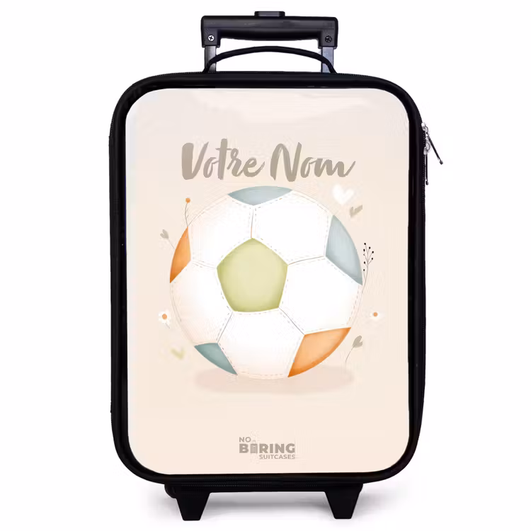 Valise enfant - Football aux couleurs beige et pastel — 1