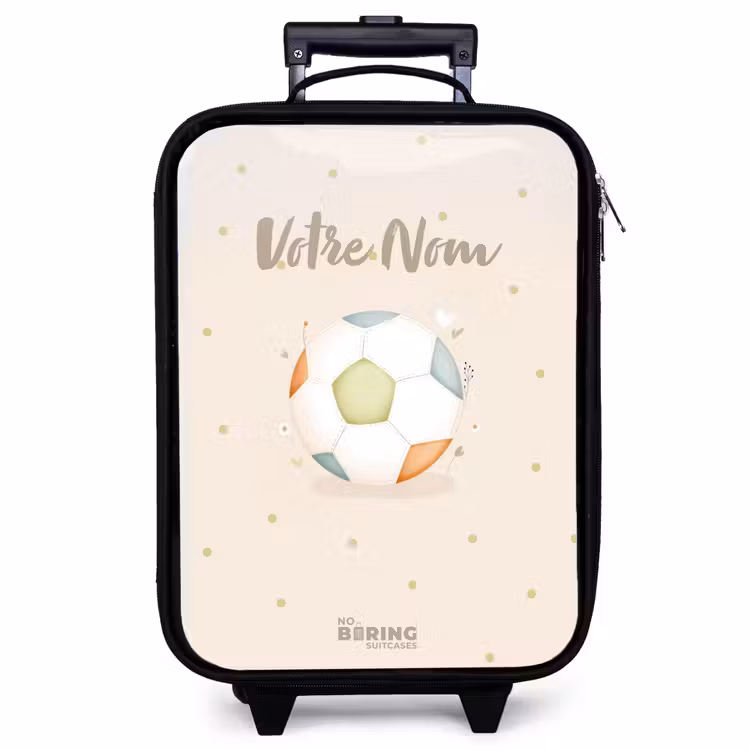 Valise enfant - Football aux couleurs beige et pastel — 1