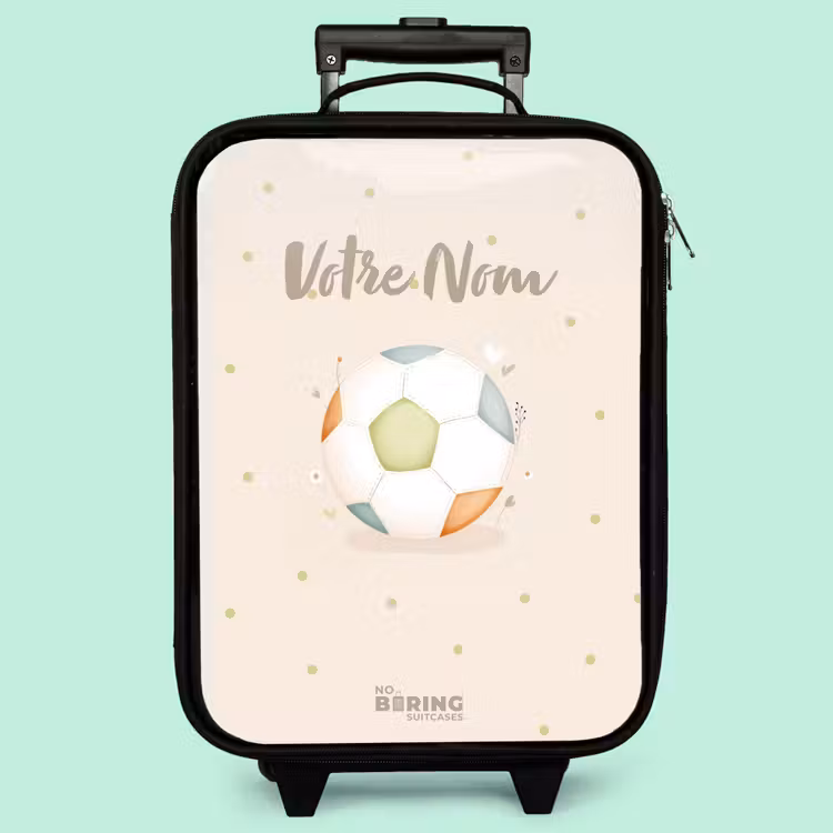 Valise enfant - Football aux couleurs beige et pastel — 3